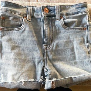 AE Super Stretch High Rise Light Wash Shorts